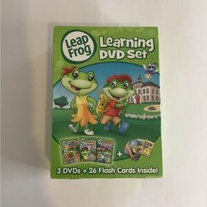 Leapfrog Learning New DVD Set Children Reading 3 DVDs & 26 Flash Cards 2-6 Years